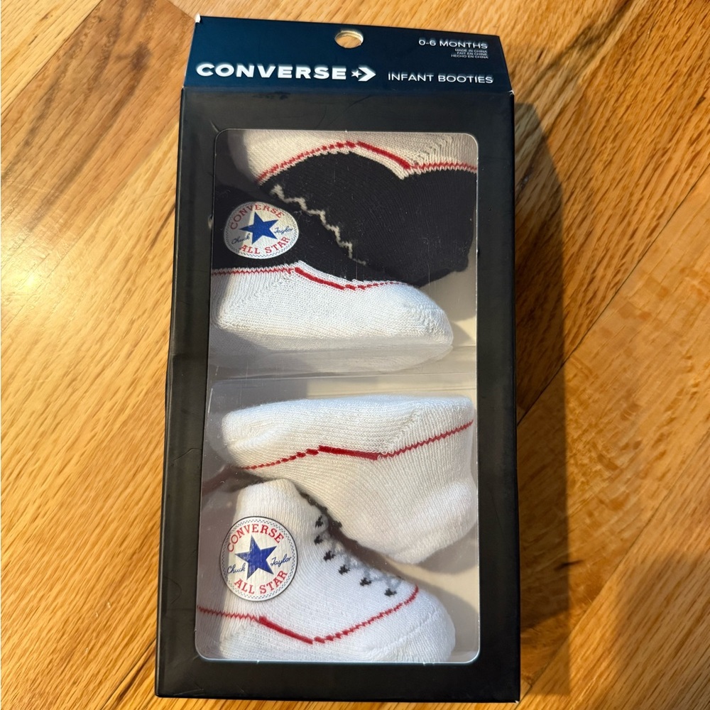 Converse Baby Booties in Black and White